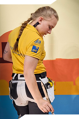 Wilma Engelbrektsson under tävling i Tajtala.