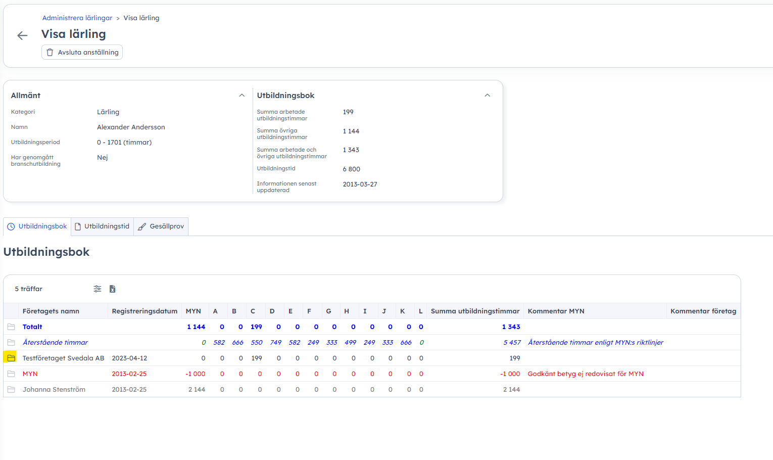 korrigera timmar sid 1