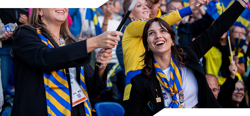 Coach Leila vid tävling tidigare år 